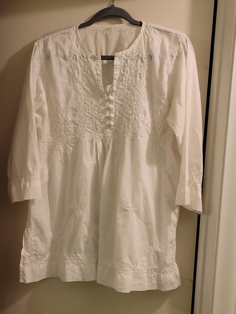 White Embroidered Women's Dress Tunic